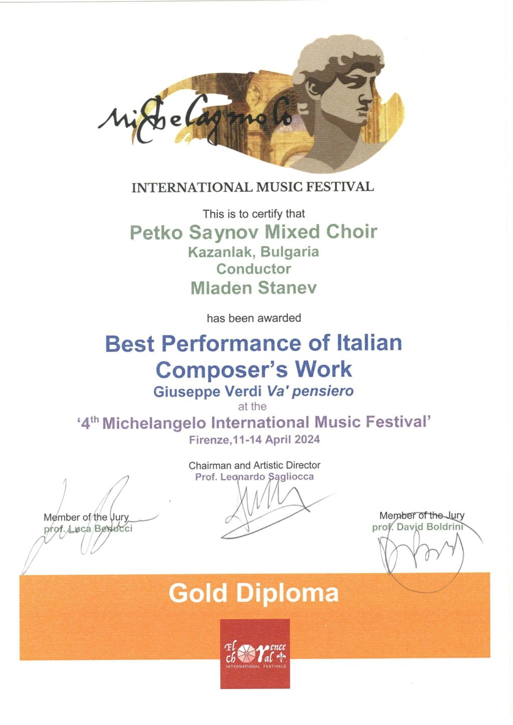 Triumph of Bulgarian choral art in Italy
